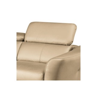 - Canapé d'angle en cuir de luxe italien 5 places BERTI, beige, angle gauche