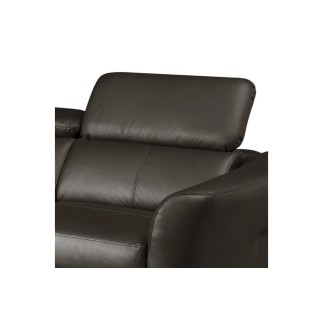 Canapé d'angle en cuir de luxe italien, 5 places BERTI, chocolat, angle gauche