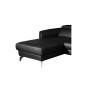 Canapé d'angle en cuir de luxe italien , 5 places BERTI, noir, angle gauche