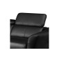 Canapé d'angle en cuir de luxe italien , 5 places BERTI, noir, angle gauche
