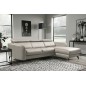 Canapé d'angle en cuir de luxe italien , 5 places BERTI, gris clair, angle droit Canapé d'angle en cuir de luxe italien , 5 places BERTI, gris clair, angle droit
