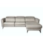 Canapé d'angle en cuir de luxe italien , 5 places BERTI, gris clair, angle droit Canapé d'angle en cuir de luxe italien , 5 places BERTI, gris clair, angle droit