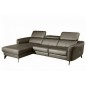 Canapé d'angle en cuir de luxe italien 5 places BERTI, taupe, angle gauche Canapé d'angle en cuir de luxe italien 5 places BERTI, taupe, angle gauche