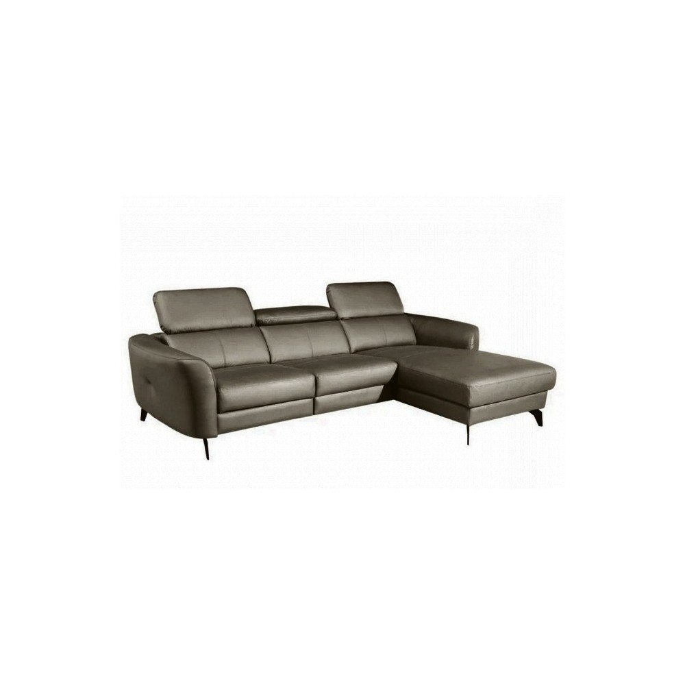 Canapé d'angle en cuir de luxe italien , 5 places BERTI, taupe, angle droit Canapé d'angle en cuir de luxe italien , 5 places BERTI, taupe, angle droit