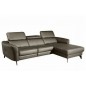 Canapé d'angle en cuir de luxe italien , 5 places BERTI, taupe, angle droit Canapé d'angle en cuir de luxe italien , 5 places BERTI, taupe, angle droit