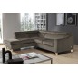 Canapé d'angle convertible en velours luxe 5 places, ASTERIA taupe, angle gauche Canapé d'angle convertible en velours luxe 5 places, ASTERIA taupe, angle gauche