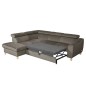 Canapé d'angle convertible en velours luxe 5 places, ASTERIA taupe, angle gauche Canapé d'angle convertible en velours luxe 5 places, ASTERIA taupe, angle gauche