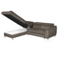 Canapé d'angle convertible en velours luxe 5 places, ASTERIA taupe, angle gauche Canapé d'angle convertible en velours luxe 5 places, ASTERIA taupe, angle gauche