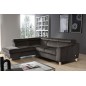 Canapé d'angle convertible en velours luxe 5 places, ASTERIA chocolat clair, angle gauche Canapé d'angle convertible en velours luxe 5 places, ASTERIA chocolat clair, angle gauche