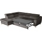Canapé d'angle convertible en velours luxe 5 places, ASTERIA chocolat clair, angle gauche Canapé d'angle convertible en velours luxe 5 places, ASTERIA chocolat clair, angle gauche