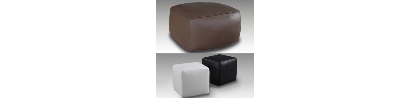 pouf, poufs, pouf cuir