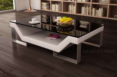 table basse design perle, blanc