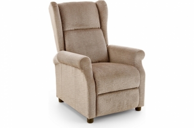 fauteuil relax manuel, tissu gris de qualité, agnelo