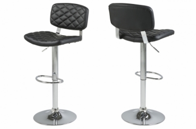 lot de 2 tabourets design en simili cuir noir uni, alvero