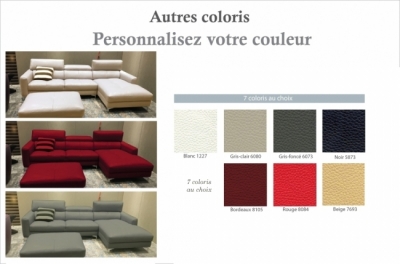 canapé d'angle de luxe, 5 places argo, couleur personnalisée, angle droit