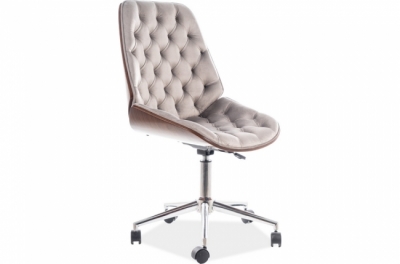 fauteuil pivotant, tissu velours, couleur: gris