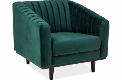 fauteuil asini 1 place en tissu de qualité, couleur vert