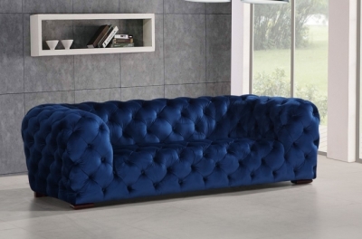 canapé 4 places belina en tissu haut de gamme, coloris bleu