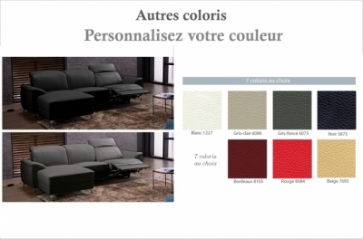 canapé d'angle relax de luxe 5 places brinda, couleur personnalisée, angle gauche