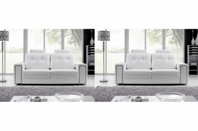 ensemble de 2 canapé 2 places en cuir prestige luxe haut de gamme italien matignon, blanc