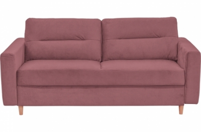 canapé 3 places convertible en velours de luxe athenes, rose pale