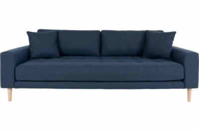 canapé 3 places en tissu de qualité lisa coloris bleu foncé