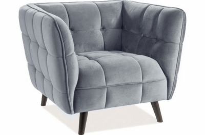 fauteuil 1 place casini en tissu de qualité, couleur gris