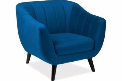fauteuil elsa 1 place en tissu de qualité, couleur bleu foncé