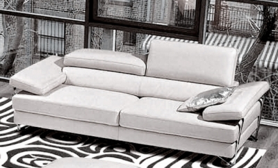 canapé euphorie 3 places en cuir haut de gamme italien vachette vénésetti. cuir prestige luxe canapé 3 places. blanc n°781. sans pouf - vénésetti