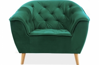 fauteuil 1 place gallery en tissu de qualité, couleur vert