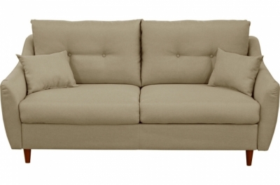 canapé 3 places convertible en tissu de luxe hans, beige