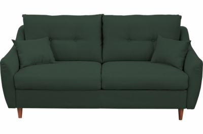 canapé 3 places convertible en tissu de luxe hans, vert foncé