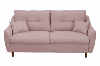 canapé 3 places convertible en tissu de luxe hans, rose pale