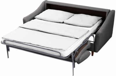 canapé 3 places convertible en tissu de luxe hans, gris foncé