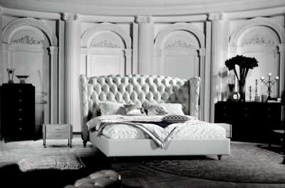 lit design de luxe princesse, avec sommier à lattes, blanc 140x200