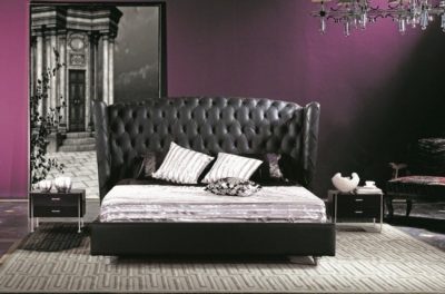 lit design de luxe princesse, avec sommier à lattes, noir, 140x200