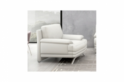 fauteuil 1 place en cuir luxe italien marini, blanc