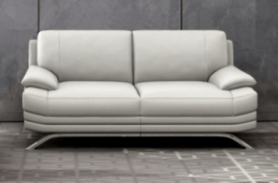 canapé 3 places en cuir luxe italien marini, gris clair