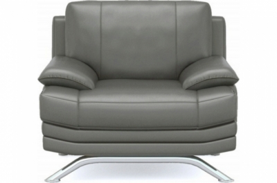 fauteuil 1 place en cuir luxe italien marini, gris foncé