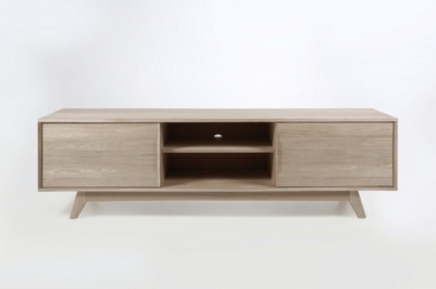 meuble tv design scandinave en bois massif finition chêne, marini 