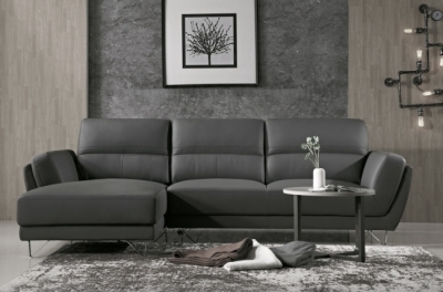 canapé d'angle de luxe 5 places costa, coloris gris foncé, angle gauche