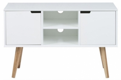 buffet mitica, bois blanc, 2 portes, étagère