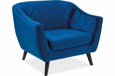 fauteuil montini 1 place en tissu de qualité, couleur bleu foncé