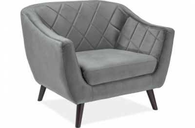 fauteuil montini 1 place en tissu de qualité, couleur gris