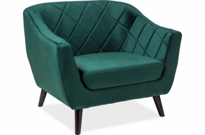 fauteuil montini 1 place en tissu de qualité, couleur vert