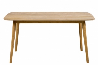 table à manger naba, bois massif/plaqué chêne