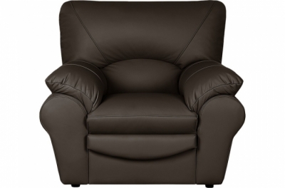 fauteuil 1 place en 100% tout cuir italien vachette osatis, couleur chocolat