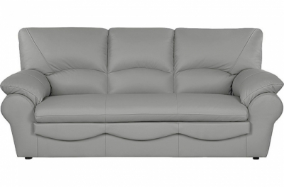 canapé 3 places convertible en 100% tout cuir italien vachette osiris, couleur gris clair