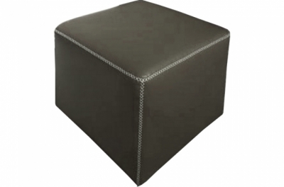 pouf carré buffalo en cuir de buffle (gamme de cuir de buffle), gris foncé