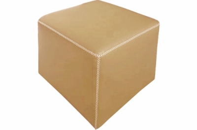 pouf carré buffalo en cuir de buffle (gamme de cuir de buffle), beige